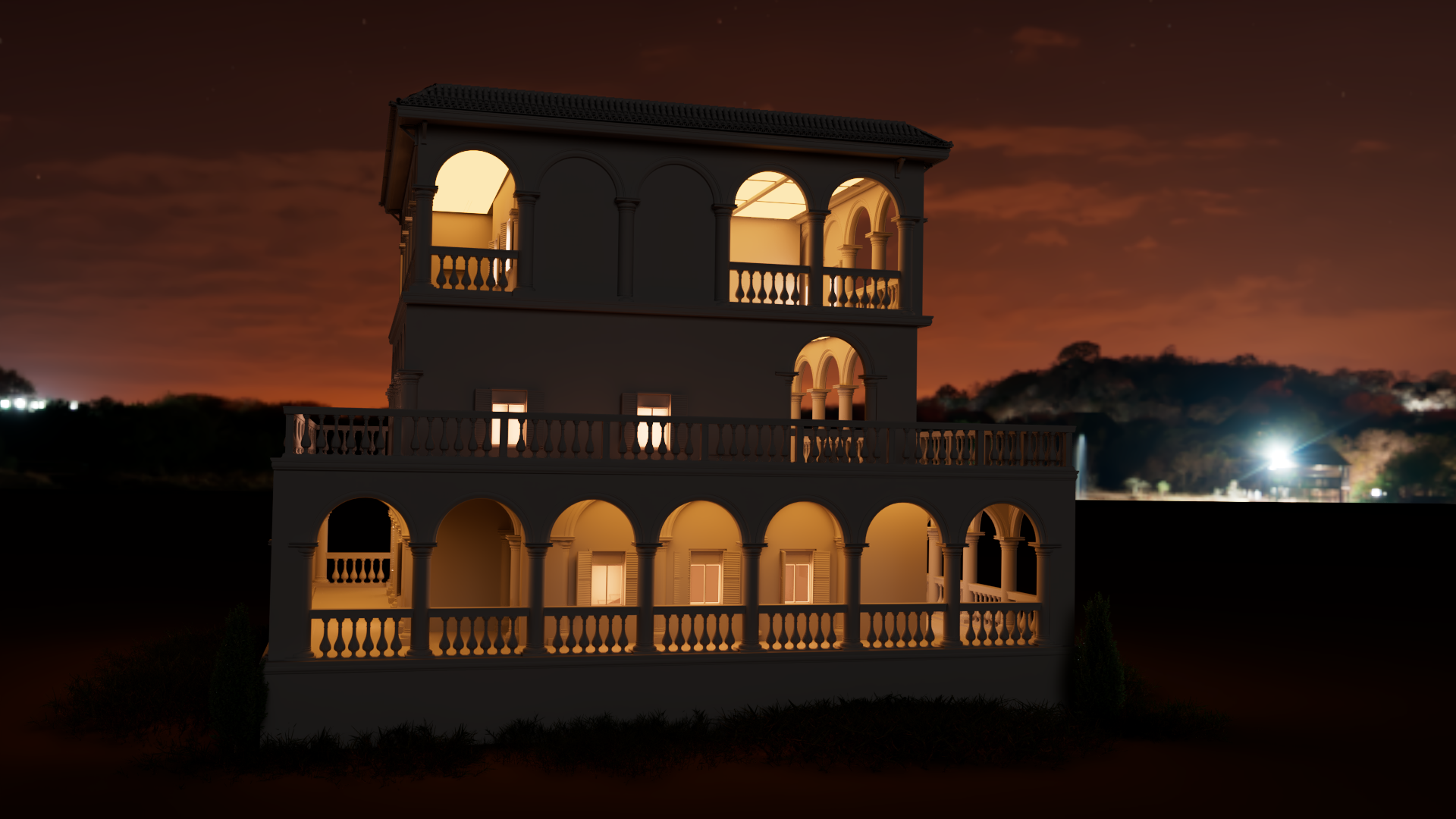 Architectural outdoor Lighting setup